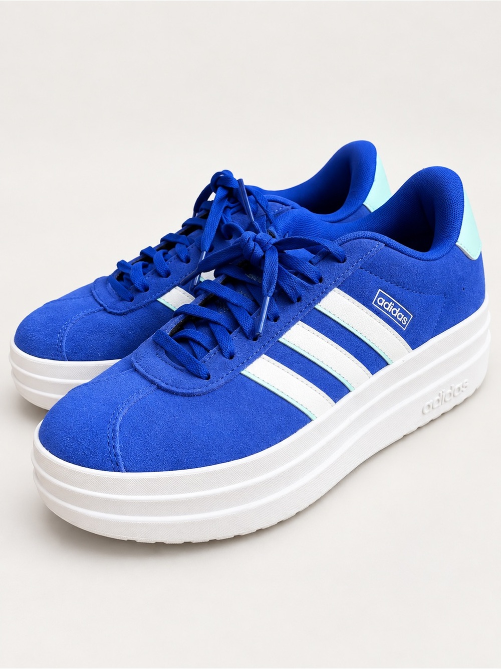 Adidas Bravada 2.0 Platform Shoes Blue Suede Aqua Women’s Size 8